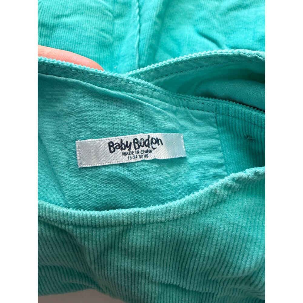 Baby Boden Farm Pinnie Dress - Teal Corduroy - 18-24 Months - Picture 9 of 9